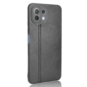 Θήκη Xiaomi Mi 11 Lite 4G / Mi 11 Lite 5G Μαύρη Shockproof Sewing Cow Pattern Skin PC + PU + TPU Case Black