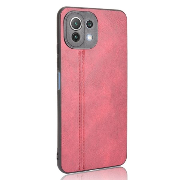 Θήκη Xiaomi Mi 11 Lite 4G / Mi 11 Lite 5G Κόκκινη Shockproof Sewing Cow Pattern Skin PC + PU + TPU Case Red