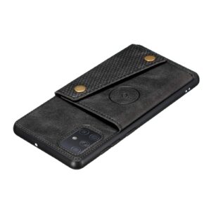 Θήκη Samsung Galaxy A32 5G Μαύρη Double Buckle PU + TPU Shockproof Magnetic Protective Case with Card Slot & Holder Black