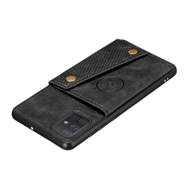 Θήκη Samsung Galaxy A32 5G Μαύρη Double Buckle PU + TPU Shockproof Magnetic Protective Case with Card Slot & Holder Black