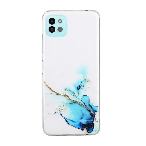 Θήκη Samsung Galaxy A22 5G Σιλικόνης Μάρμαρο Μπλε Hollow Marble Pattern TPU Precise Hole Protective Case Blue
