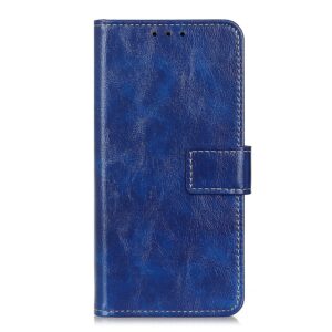 Θήκη Xiaomi Redmi Note 10 4G / Note 10S / Poco M5s Βιβλίο Μπλε Retro Crazy Horse Texture Horizontal Flip Case Blue