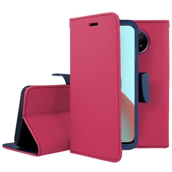 Θήκη Xiaomi Redmi Note 9T Βιβλίο Φούξια - Μπλε Fancy Book Case Telone Fuchsia - Navy
