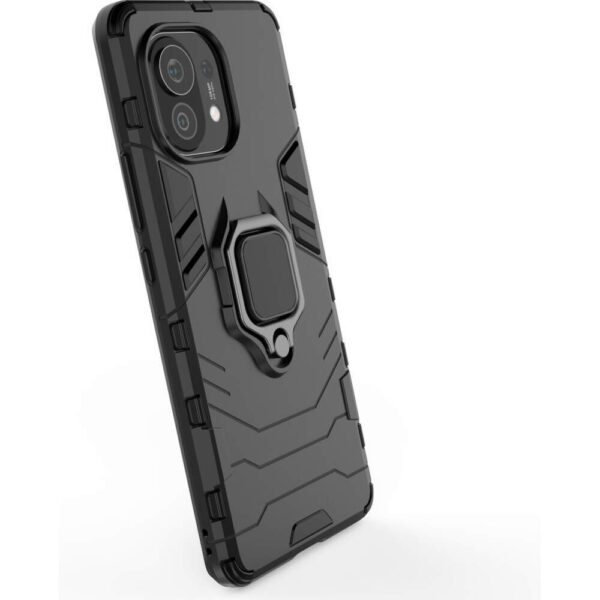 Σκληρή Θήκη Xiaomi Mi 11 Μαύρη Με Σταντ Shockproof PC + TPU Protective Case with Magnetic Ring Holder Black