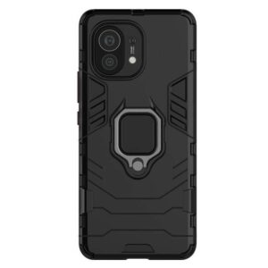 Σκληρή Θήκη Xiaomi Mi 11 Μαύρη Με Σταντ Shockproof PC + TPU Protective Case with Magnetic Ring Holder Black