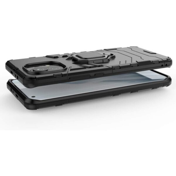 Σκληρή Θήκη Xiaomi Mi 11 Μαύρη Με Σταντ Shockproof PC + TPU Protective Case with Magnetic Ring Holder Black