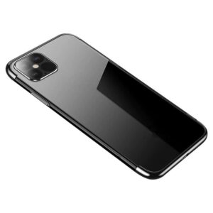 Θήκη Xiaomi Redmi 9T / Xiaomi Poco M3 Σιλικόνης Διάφανη - Μαύρη Clear Color Case Gel TPU Electroplating Frame Cover Black