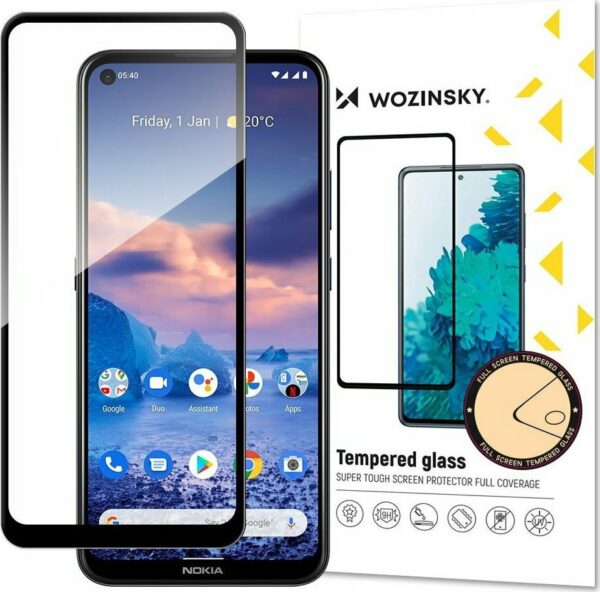 Nokia 5.4 Προστατευτικό Τζαμάκι Μαύρο Wozinsky Full Glue Full Screen Tempered Glass Black