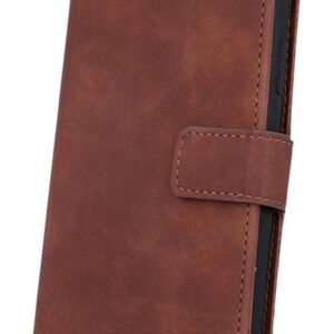 Tel1 iPhone 13 Pro Smart Velvet Θήκη Βιβλίο - Brown