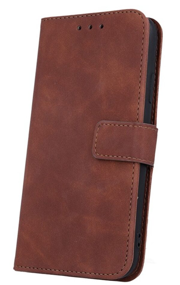 Tel1 iPhone 13 Pro Smart Velvet Θήκη Βιβλίο - Brown