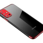 Forcell Samsung Galaxy A72 4G / A72 5G Electroplating Frame Cover Θήκη Σιλικόνης Διάφανη - Red