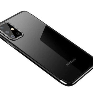 Forcell Samsung Galaxy A72 4G / A72 5G Electroplating Frame Cover Θήκη Σιλικόνης Διάφανη - Black