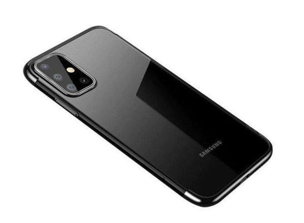 Forcell Samsung Galaxy A72 4G / A72 5G Electroplating Frame Cover Θήκη Σιλικόνης Διάφανη - Black