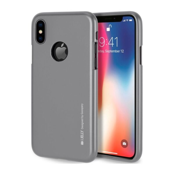 Θήκη iPhone XS Max Σιλικόνης Γκρι Goospery iJelly Silicone Case Grey