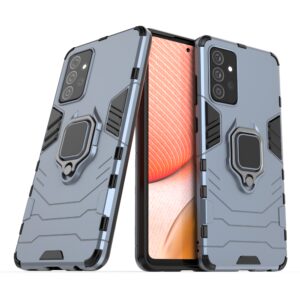 Samsung Galaxy A72 4G / A72 5G Σκληρή Θήκη Μπλε Με Σταντ Shockproof PC + TPU Protective Case with Magnetic Ring Holder Blue