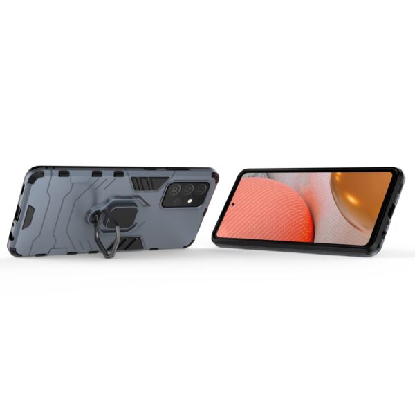 Samsung Galaxy A72 4G / A72 5G Σκληρή Θήκη Μπλε Με Σταντ Shockproof PC + TPU Protective Case with Magnetic Ring Holder Blue