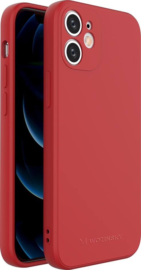 Θήκη iPhone 12 mini Σιλικόνης Κόκκινη Wozinsky Color Case Silicone Flexible Durable Case Red