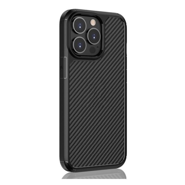 Forcell iPhone 13 Pro Carbon Fiber Θήκη Σιλικόνης - Black