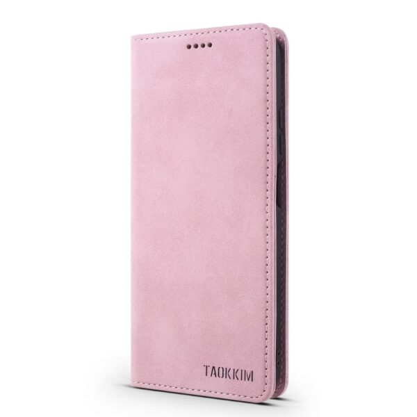 Θήκη Xiaomi Poco F3 / Mi 11i Βιβλίο Ροζ TAOKKIM Retro Matte Case with Holder & Card Slots Pink