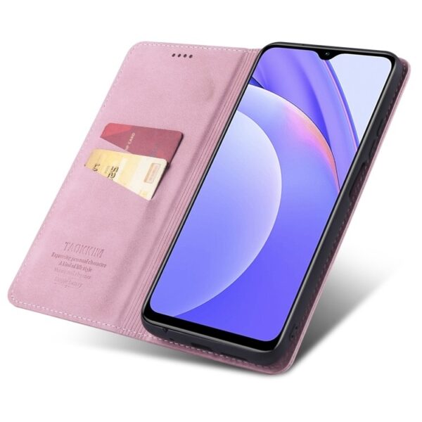 Θήκη Xiaomi Poco F3 / Mi 11i Βιβλίο Ροζ TAOKKIM Retro Matte Case with Holder & Card Slots Pink