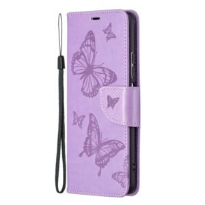 Θήκη Xiaomi Redmi Note 9S / 9 Pro / 9 Pro Max Βιβλίο Μωβ Πεταλούδες Butterflies Embossing Pattern Horizontal Flip Case Purple