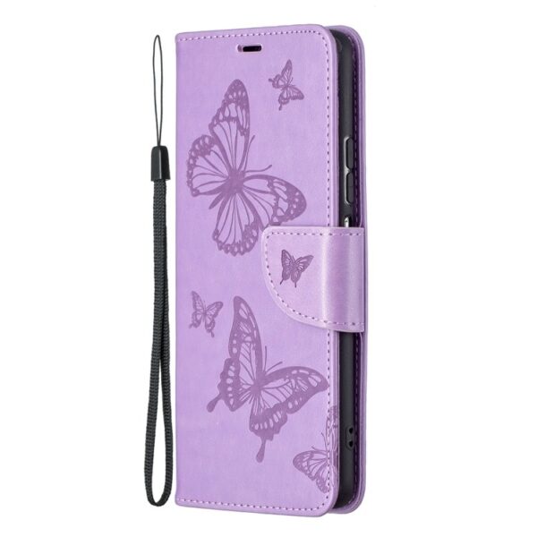 Θήκη Xiaomi Redmi Note 9S / 9 Pro / 9 Pro Max Βιβλίο Μωβ Πεταλούδες Butterflies Embossing Pattern Horizontal Flip Case Purple