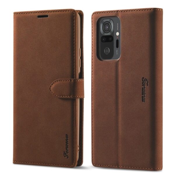 Θήκη Xiaomi Mi 11i / Poco F3 Βιβλίο Καφέ Forwenw F1 Series Matte Strong Magnetism Horizontal Flip Case Brown