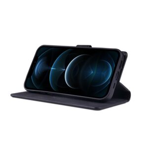 Θήκη iPhone 12 / 12 Pro Βιβλίο Μαύρο TAOKKIM Retro Matte Case with Holder & Card Slots Black