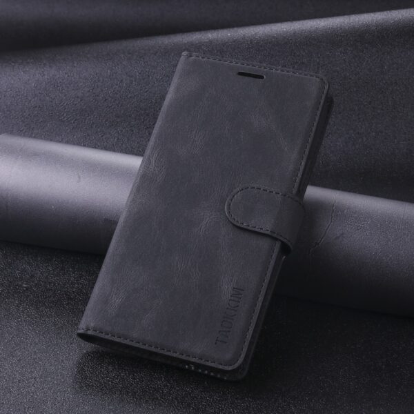 Θήκη iPhone 12 / 12 Pro Βιβλίο Μαύρο TAOKKIM Retro Matte Case with Holder & Card Slots Black