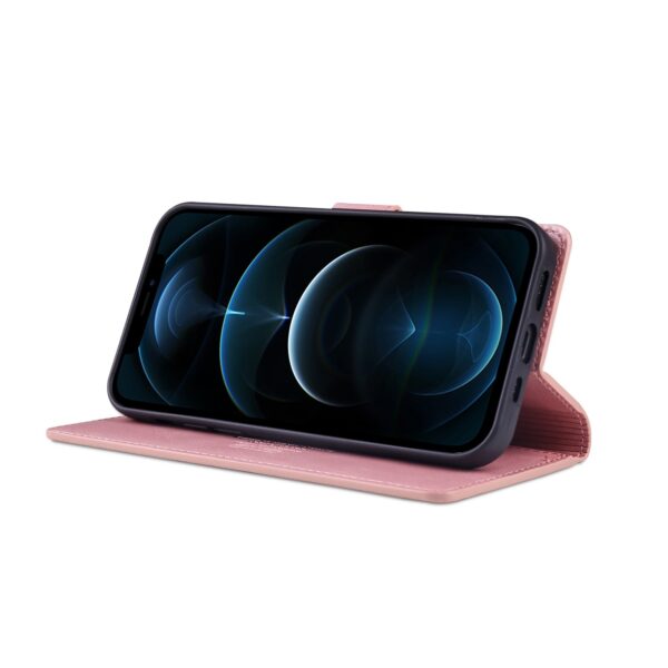 Θήκη iPhone 12 / 12 Pro Βιβλίο Ροζ TAOKKIM Retro Matte Case with Holder & Card Slots Pink