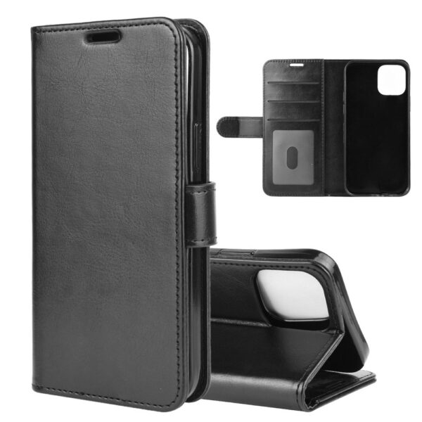Θήκη Βιβλίο iPhone 12 / 12 Pro Μαύρη R64 Single Fold Horizontal Flip Leather Black