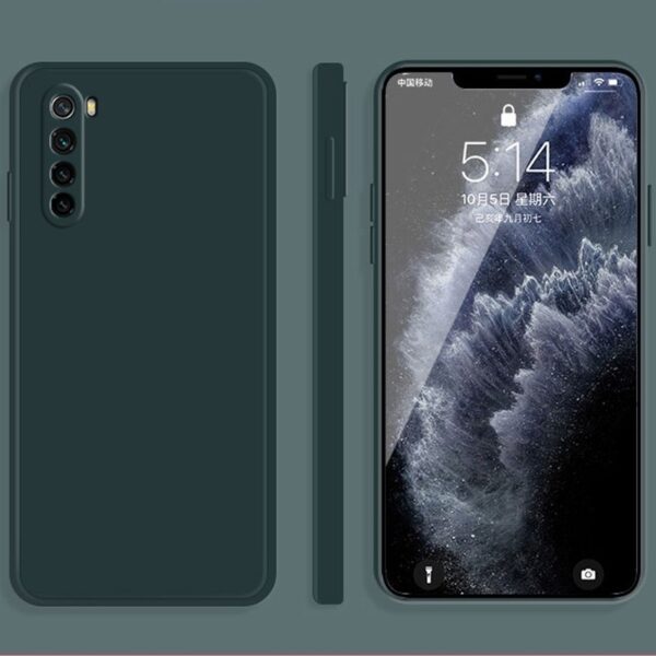 Θήκη Xiaomi Redmi Note 8 / Note 8 2021 Σιλικόνης Σκούρο Πράσινη Solid Color Imitation Liquid Silicone Straight Edge Dropproof Da