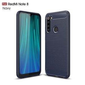 Θήκη Xiaomi Redmi Note 8 / Note 8 2021 Σιλικόνης Brushed Texture Carbon Fiber TPU Μπλε Silicone Case Blue