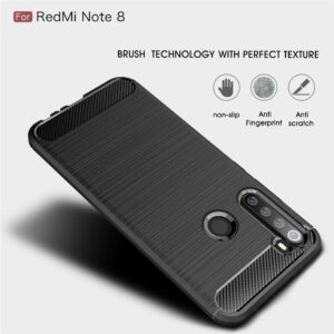 Θήκη Xiaomi Redmi Note 8 / Note 8 2021 Σιλικόνης Brushed Texture Carbon Fiber TPU Μπλε Silicone Case Blue