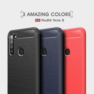 Θήκη Xiaomi Redmi Note 8 / Note 8 2021 Σιλικόνης Brushed Texture Carbon Fiber TPU Μπλε Silicone Case Blue