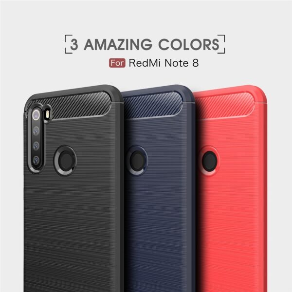 Θήκη Xiaomi Redmi Note 8 / Note 8 2021 Σιλικόνης Brushed Texture Carbon Fiber TPU Μπλε Silicone Case Blue