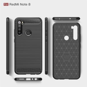 Θήκη Xiaomi Redmi Note 8 / Note 8 2021 Σιλικόνης Brushed Texture Carbon Fiber TPU Μπλε Silicone Case Blue
