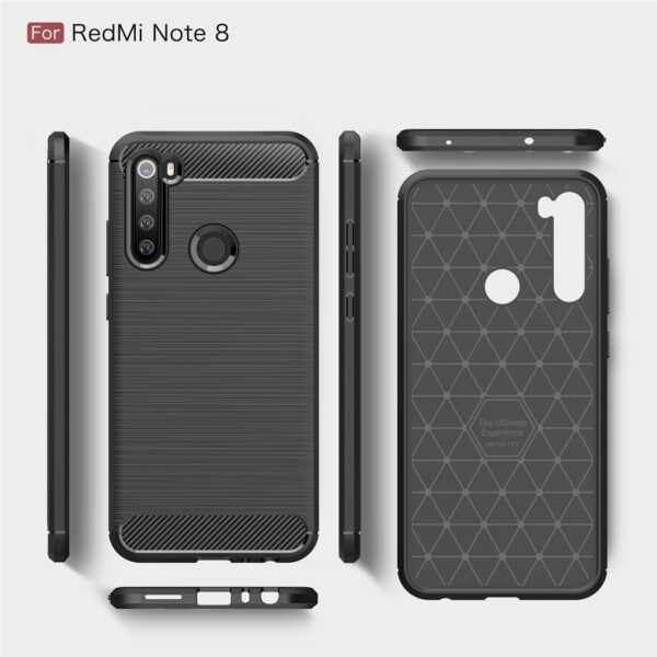 Θήκη Xiaomi Redmi Note 8 / Note 8 2021 Σιλικόνης Brushed Texture Carbon Fiber TPU Μπλε Silicone Case Blue
