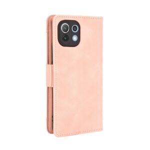 Θήκη Βιβλίο Xiaomi Mi 11 Lite 4G / Mi 11 Lite 5G Ροζ Style Skin Feel Calf Pattern Wallet Stand Pink