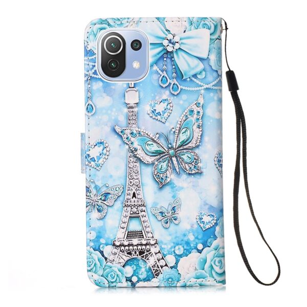 Θήκη Xiaomi Mi 11 Lite 4G / Mi 11 Lite 5G Βιβλίο Πεταλούδα Colored Drawing Pattern Plain Weave Horizontal Case Tower Butterfly