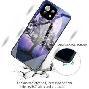 Θήκη Xiaomi Mi 11 Lite 4G / Mi 11 Lite 5G Με Πλαίσιο Σιλικόνης Και Όψη Γυαλιού Colorful Painted Glass Shockproof Case Tree