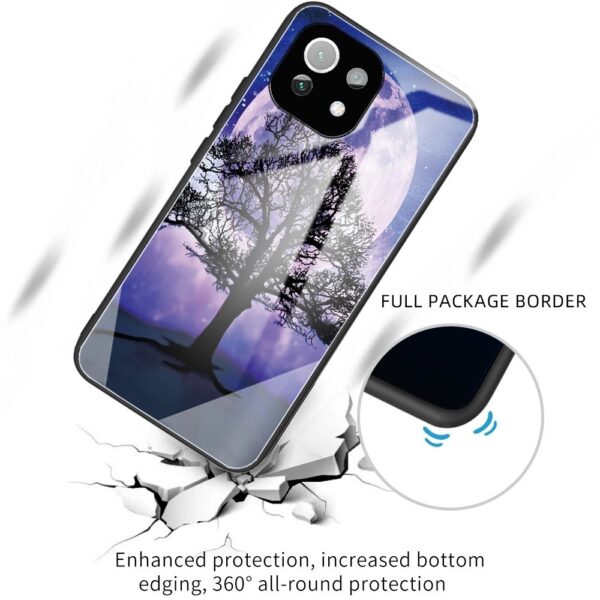 Θήκη Xiaomi Mi 11 Lite 4G / Mi 11 Lite 5G Με Πλαίσιο Σιλικόνης Και Όψη Γυαλιού Colorful Painted Glass Shockproof Case Tree