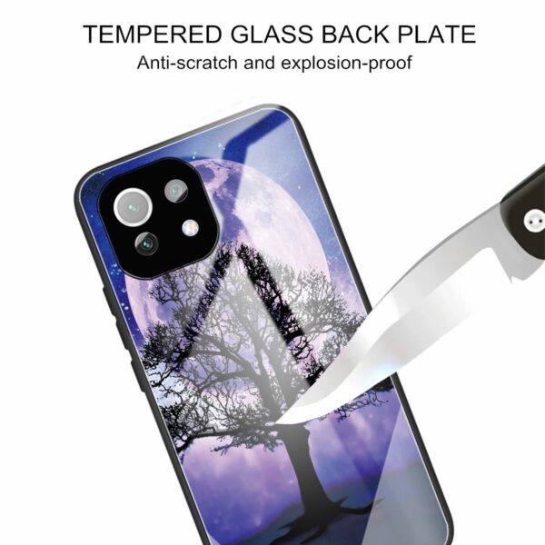 Θήκη Xiaomi Mi 11 Lite 4G / Mi 11 Lite 5G Με Πλαίσιο Σιλικόνης Και Όψη Γυαλιού Colorful Painted Glass Shockproof Case Tree