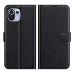 Xiaomi Mi 11 Lite 4G / Mi 11 Lite 5G Θήκη Βιβλίο Μαύρο Litchi Texture Horizontal Flip Leather Case With Holder Black