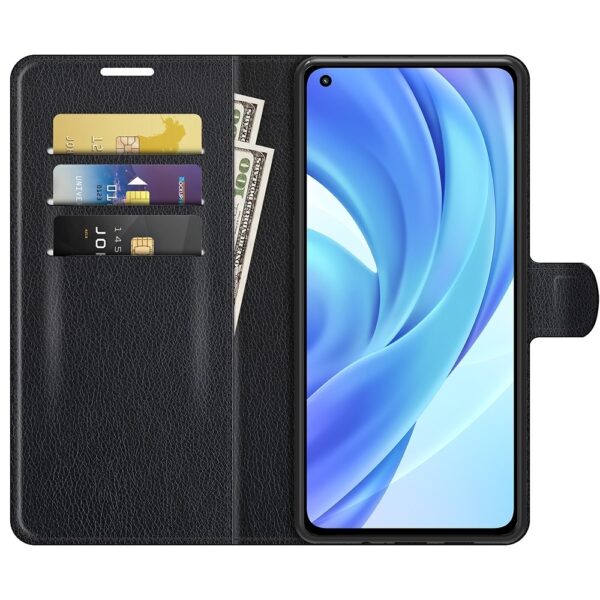Xiaomi Mi 11 Lite 4G / Mi 11 Lite 5G Θήκη Βιβλίο Μαύρο Litchi Texture Horizontal Flip Leather Case With Holder Black