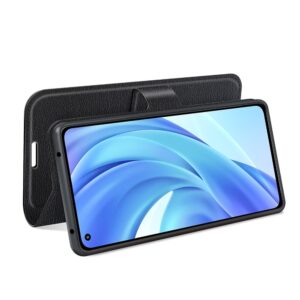 Xiaomi Mi 11 Lite 4G / Mi 11 Lite 5G Θήκη Βιβλίο Μαύρο Litchi Texture Horizontal Flip Leather Case With Holder Black