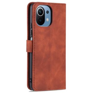 Xiaomi Mi 11 Lite 4G / Mi 11 Lite 5G Θήκη Βιβλίο Καφέ AZNS Skin Feel Calf Texture Horizontal Flip Leather Case Brown