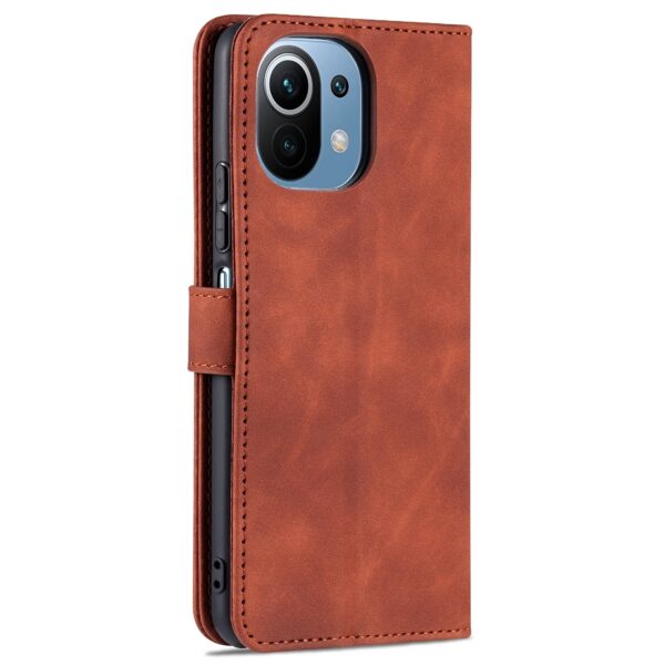 Xiaomi Mi 11 Lite 4G / Mi 11 Lite 5G Θήκη Βιβλίο Καφέ AZNS Skin Feel Calf Texture Horizontal Flip Leather Case Brown