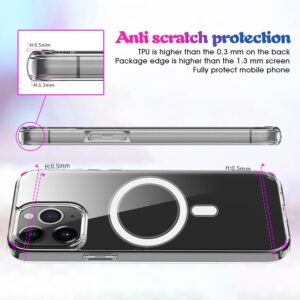 Θήκη iPhone 13 Pro Διάφανη Magsafe Case Magnetic Ring Clear Crystal Acrylic +TPU Four-corner Airbag Shockproof Transparent