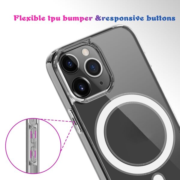 Θήκη iPhone 13 Pro Διάφανη Magsafe Case Magnetic Ring Clear Crystal Acrylic +TPU Four-corner Airbag Shockproof Transparent